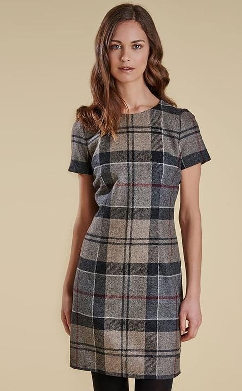 navy blue dress for baby girl Women's Barbour Winter Tartan Checked Blue Black Wool Dress US8/M main image 1