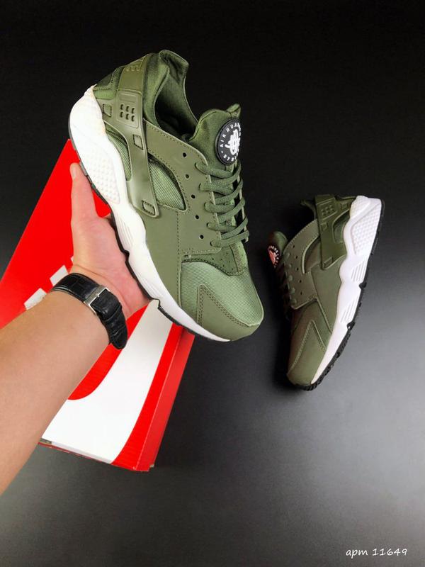 Чоловічі демісезонні темно зелені кросівки в стилі nike huarache 🆕 найк ...