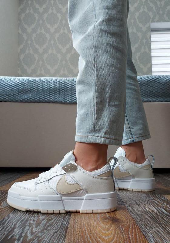 Кроссовки nike air force 1 disrupt женские найк аир форс 1 белые кожа ...