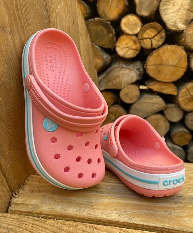 Дитячі крокси сабо crocs crocband kids melon/ice blue персикові — ціна 895  грн у каталозі Босоніжки та сандалі ✓ Купити товари для дітей за доступною  ціною на Шафі | Україна #132507194