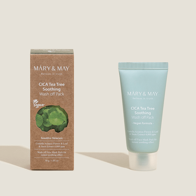 Mary&may cica tea tree soothing wash off pack глиняная маска с ...