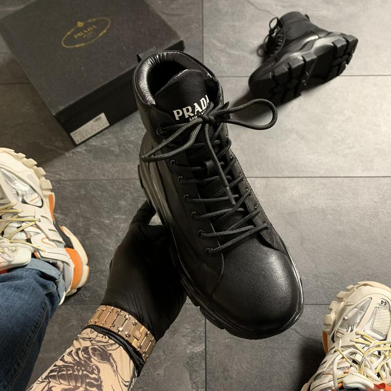 💖prada black milano sneakers block💖женские/мужские ботинки весна-осень,  демисезон — ціна 2400 грн у каталозі Черевики ✓ Купити жіночі речі за  доступною ціною на Шафі | Україна #32693139