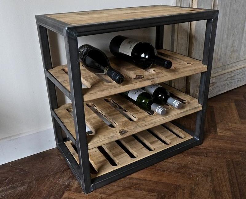 Винный стеллаж из дерева и металла — цена 3660 грн в каталоге ...