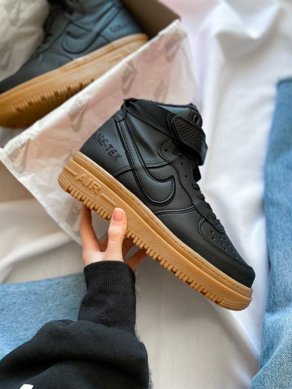 Женские кроссовки nike air force 1 gore-tex black fur найк форсы ...