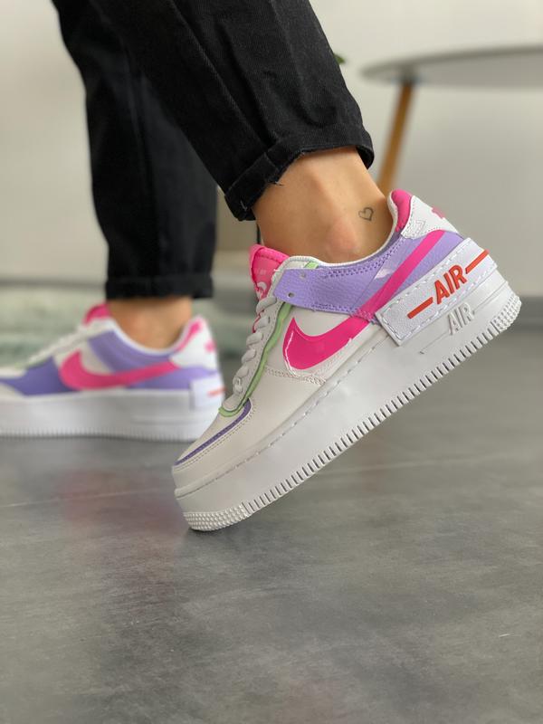 nike air force 1 shadow double swoosh sail pink purple