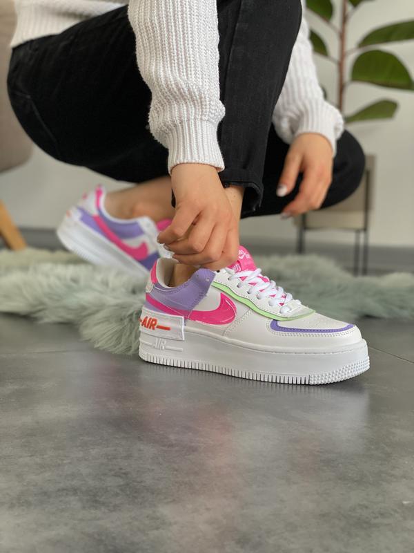 nike air force 1 shadow double swoosh sail pink purple