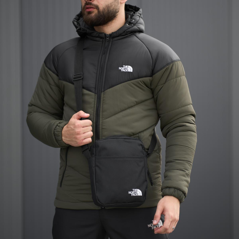 Комплект куртка tnf чорна-хакі + штани tnf барсетка tnf у подарунок ...