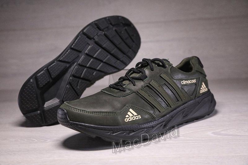 Мужские кожаные кроссовки adidas climacool olive — цена 1780 грн в ...