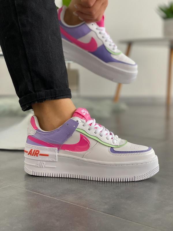 nike air force 1 shadow double swoosh sail pink purple