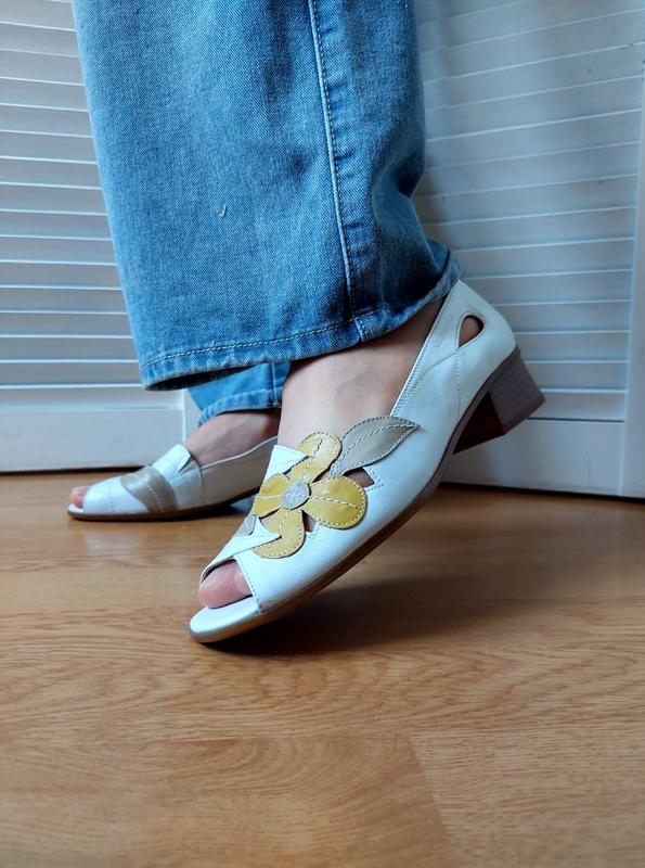 Туфли босоножки слингбеки белые натуральная кожа на широкую стопу 41р ...