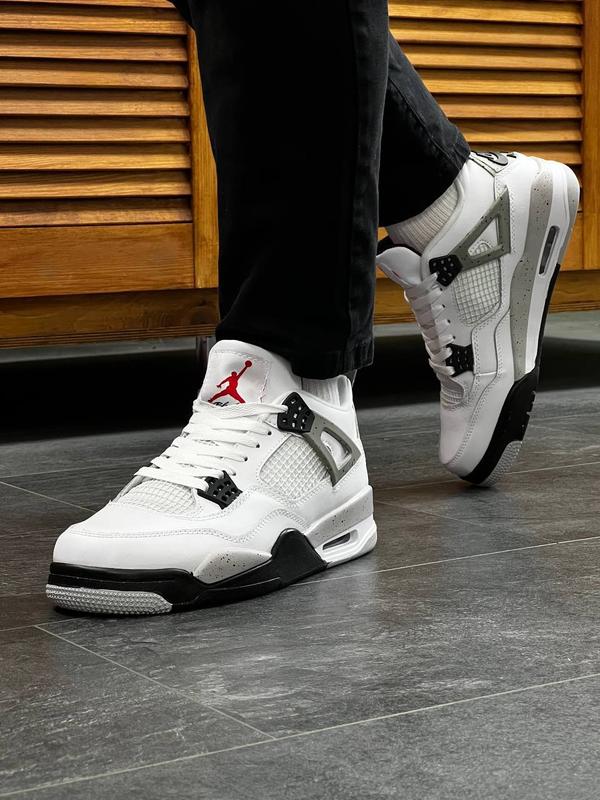 Кроссовки мужские air jordan 4 retro white cement — цена 2100 грн в ...