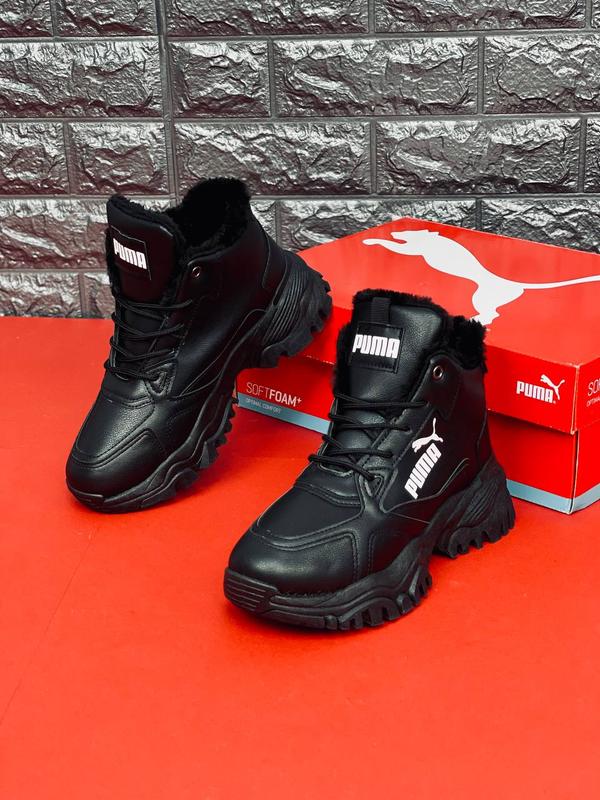Кроссовки puma черные женские подростковые осение зимние кросовки пума ...
