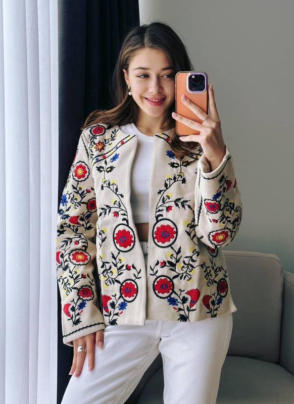 Жакет накидка під кашемір з вишивкою, жакет вишиванка в етнічному стилі ...