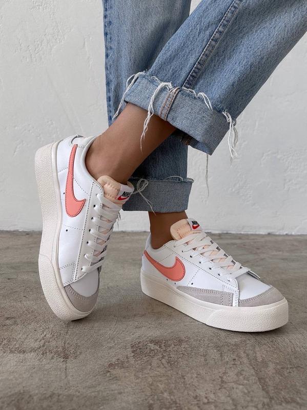 Женские кроссовки nice blazer low platform white peach — ціна 2499 грн ...