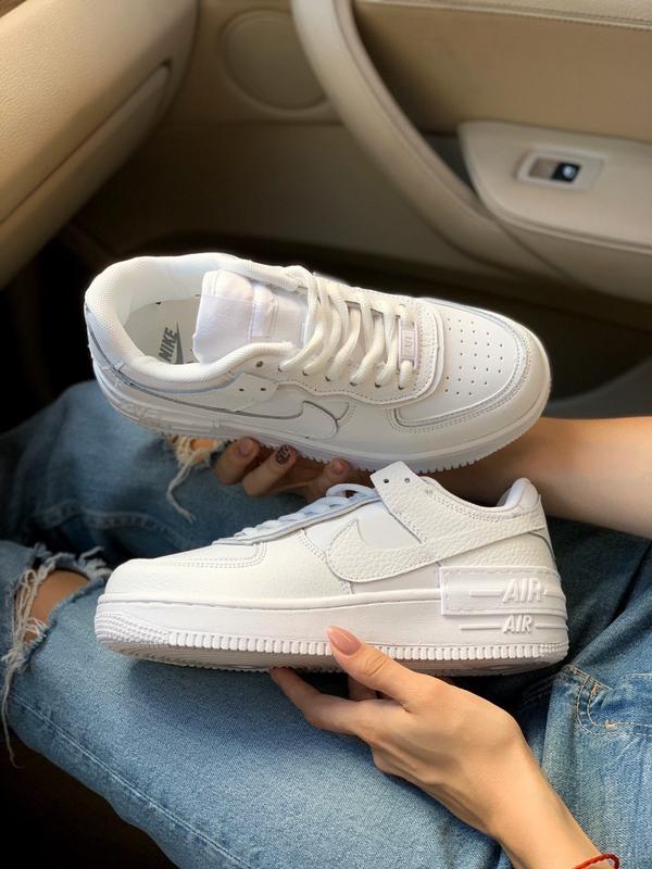 Кроссовки nike air force 1 shadow white женские найк аир форс 1 шадов ...