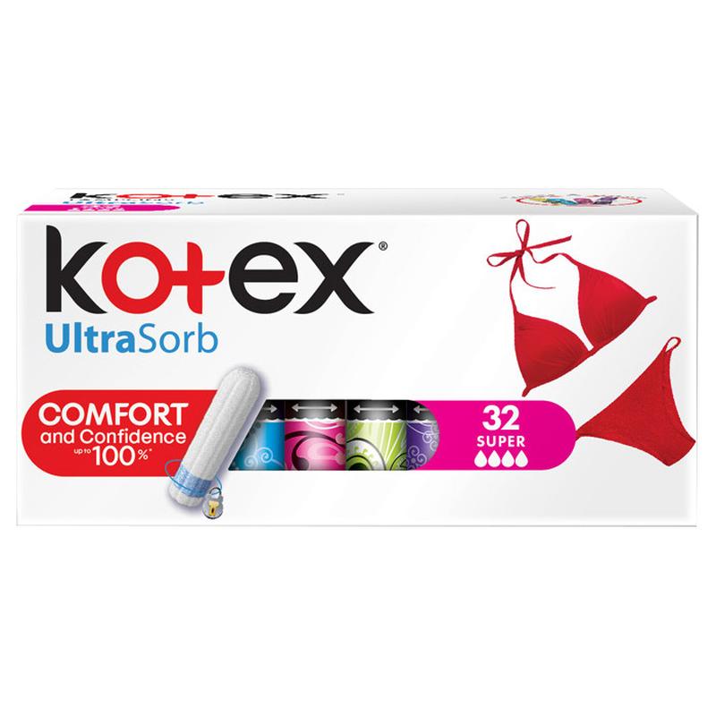Гигиенические тампоны кotex super, 32 шт — цена 140 грн в каталоге