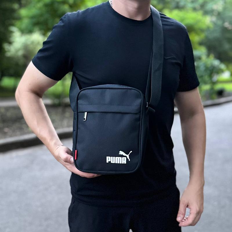 Мужская сумка месенджер puma lok через плечо чорная спортивная барсетка ...