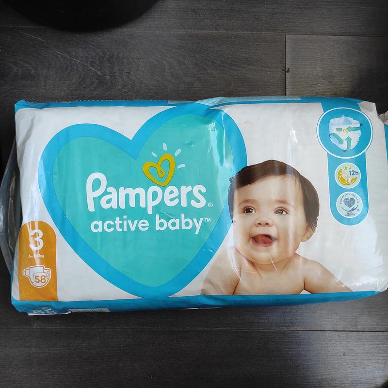 Подгузники pampers active baby размер 3 extra sleep 58 штуки 6-10 кг ...
