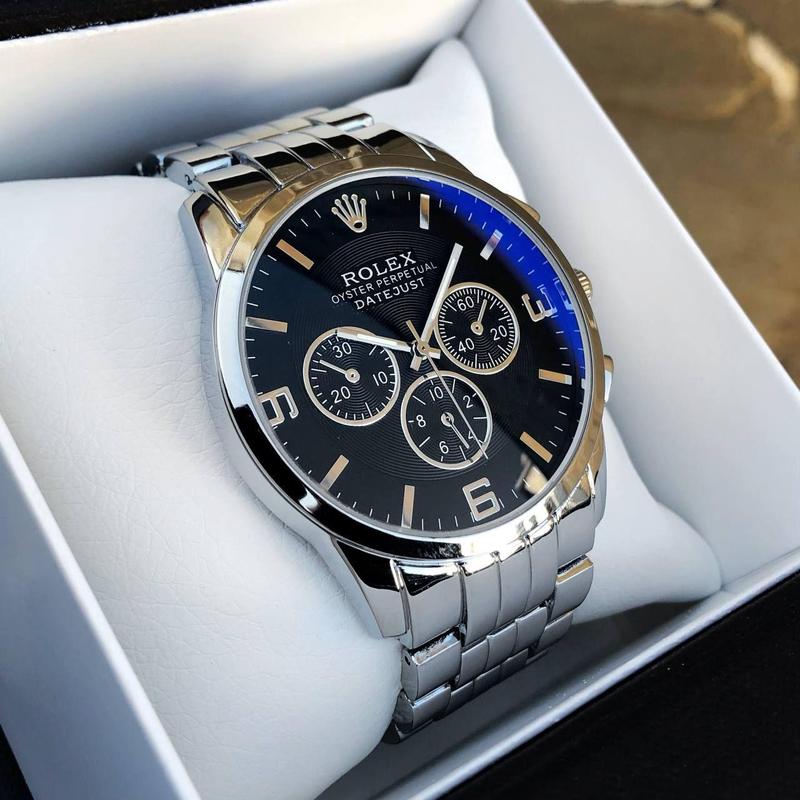 Чоловічий срібний кварцовий наручний годинник rolex / ролекс — ціна ...