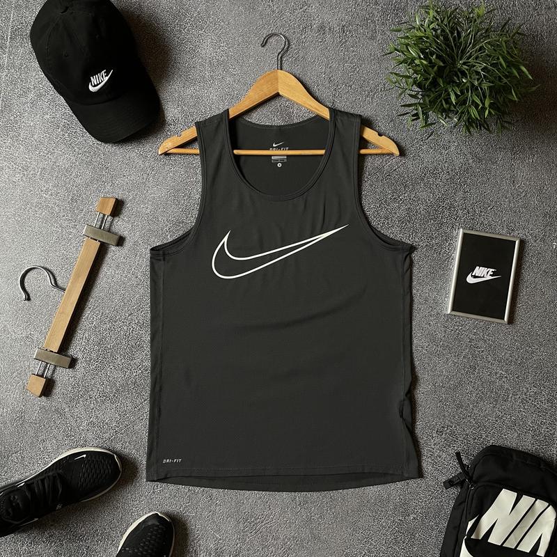 Мужская серая спортивная майка безрукавка nike dri-fit оригинал размер ...