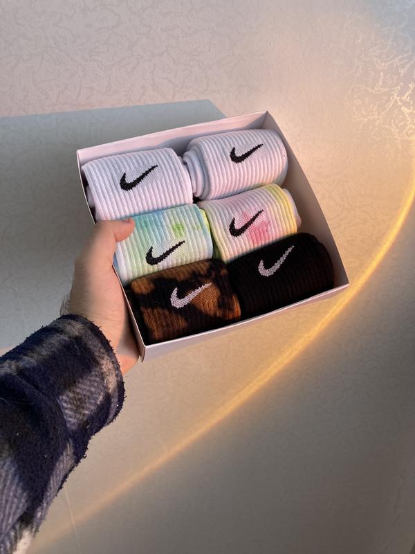 Набор комплект носков nike, найк, кастомный, тай дай, tie dye, ассорти ...