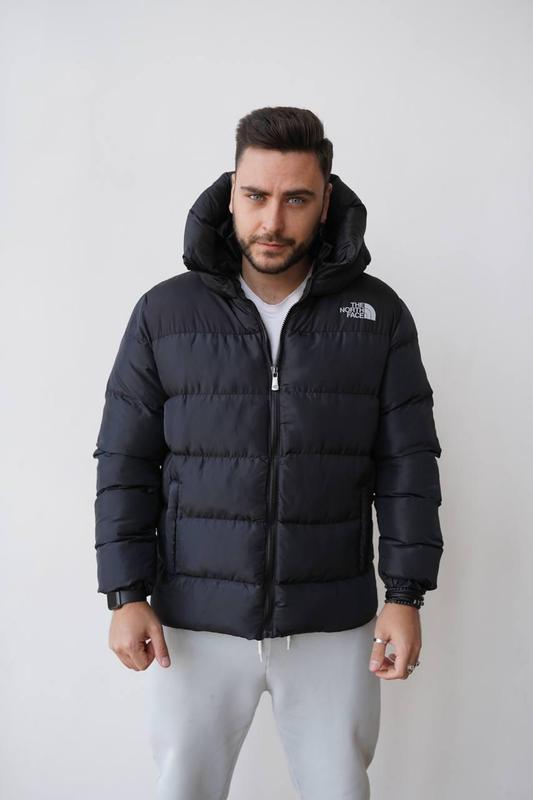 Мужская зимняя куртка the north face черная короткая до -25℃ зимний ...