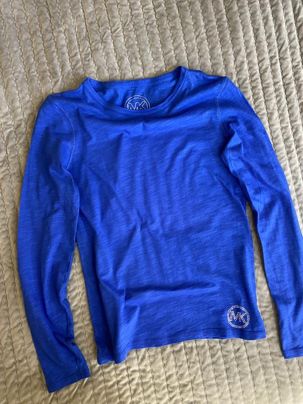 Синій оригінальний лонгслів, кофта, джемпер, лонг, водолузка, кофточка ...