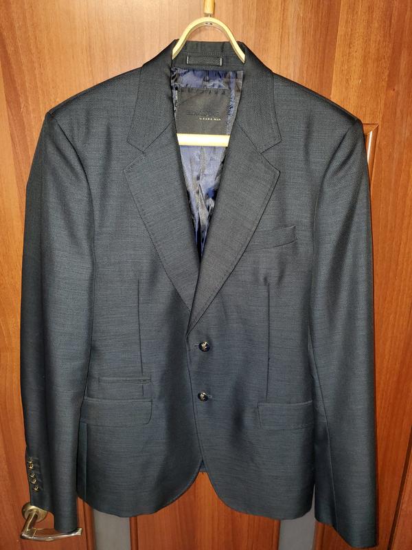 Мужской блейзер пиджак с металлическими пуговицами zara man black tag ...