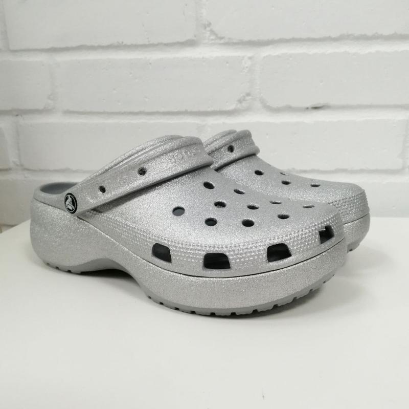 Сабо crocs classic platform glitter clog w, оригинал — цена 1899 грн в ...
