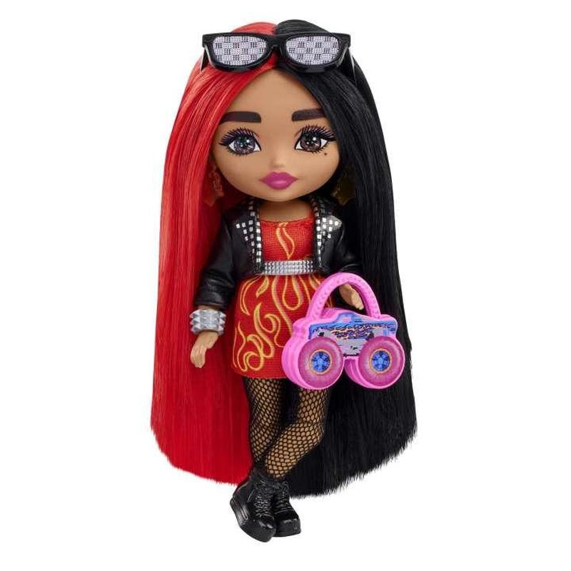 barbie extra minis doll with moto jacket 748 BOSS logo tape