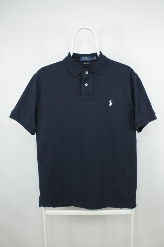 Качественная футболка поло polo ralph lauren slim fit navy polo shirt ...