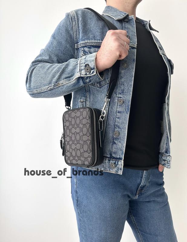 Мужская брендовая кожаная сумочка coach stanton crossbody bag сумка ...