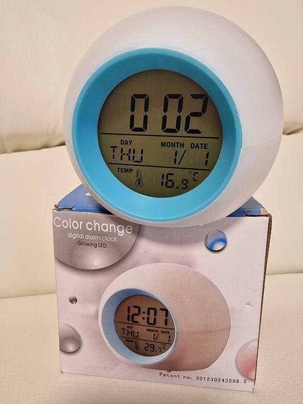 Електронний настільний годинник glowing led color change digital alarm ...