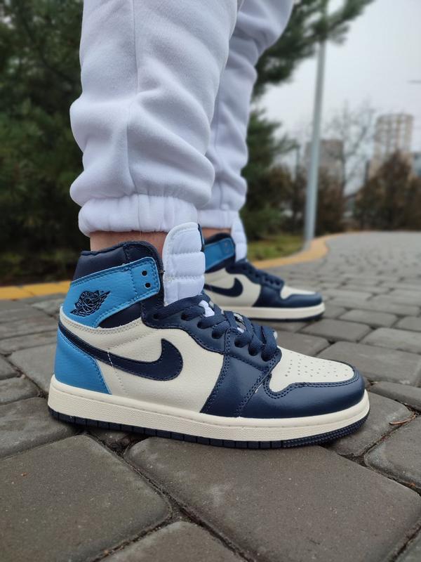 Nike air jordan 1 retro high patent blue toe 1950 139295553