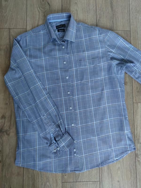 Мужская рубашка в клетку, regular fit (классический крой), размер l-xl ...