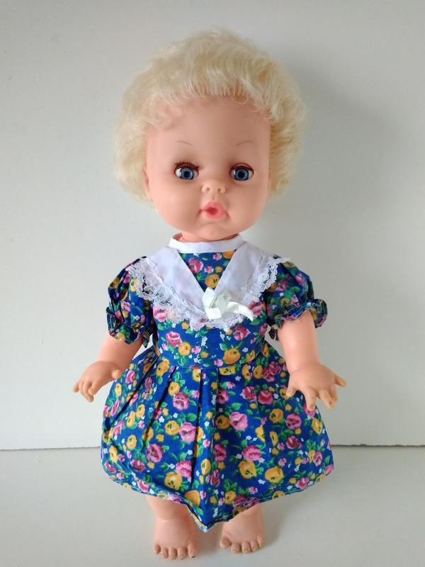 35 см кукла блондинка пластмассовая резиновая в платье лялька англия ...