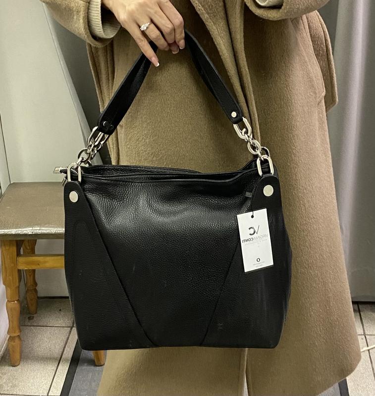 Сумка мягкая чёрная женская сумка из мягкой кожи итальянская сумка ...