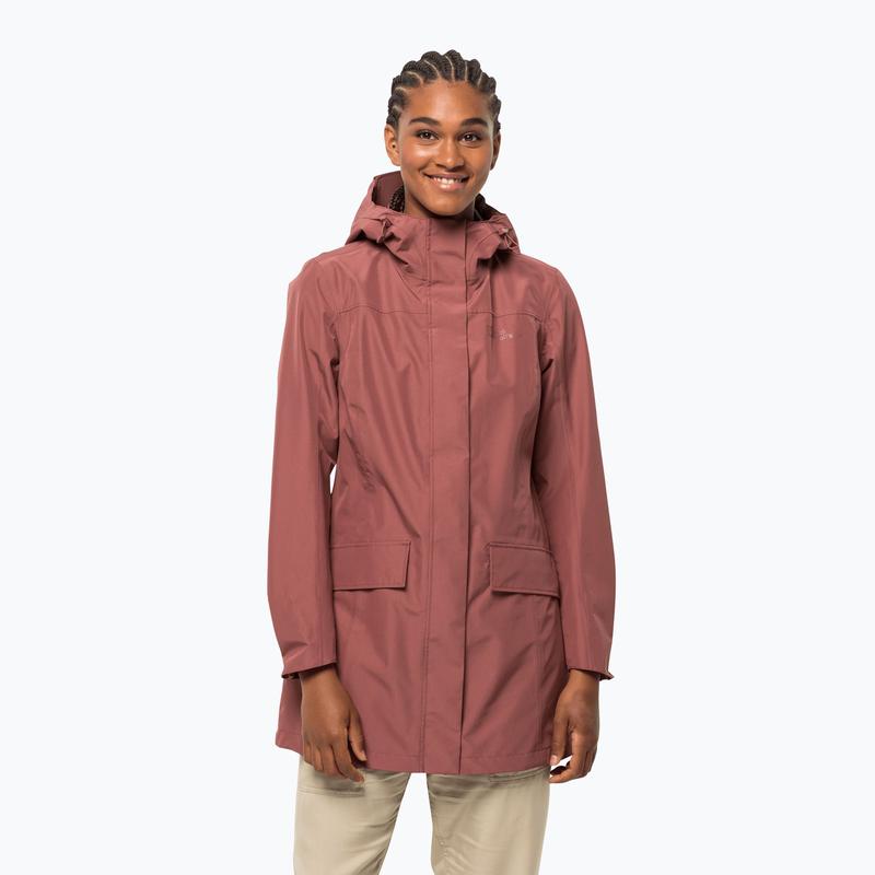 Куртка дождевик женская jack wolfskin cape york paradise розовая