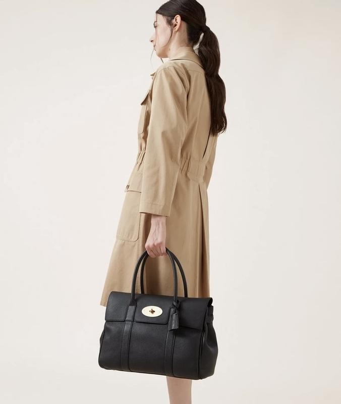 Mulberry bayswater black brass classic grain bag 8500 140839611 weekender cross body bag