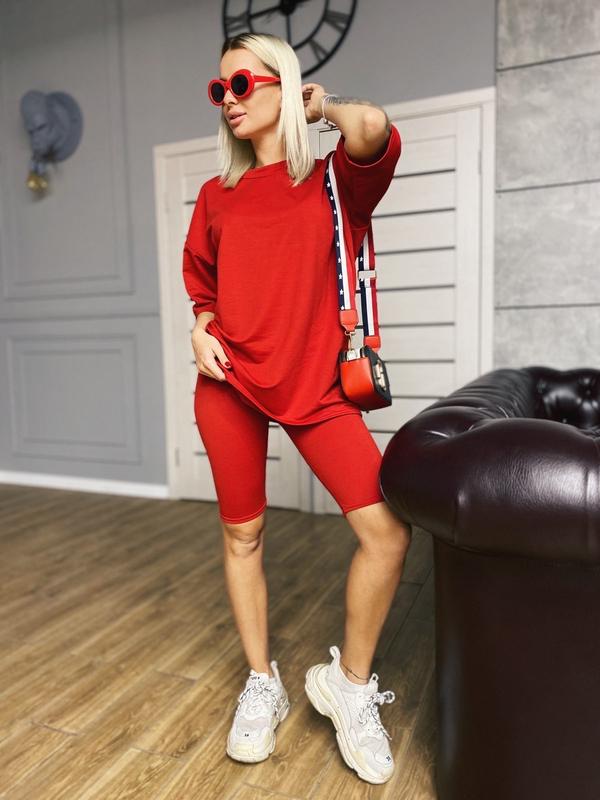 Белые велосипедки м футболка Садовод