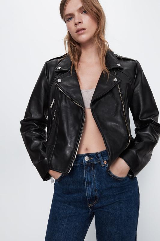 Кожаная косуха Zara женская