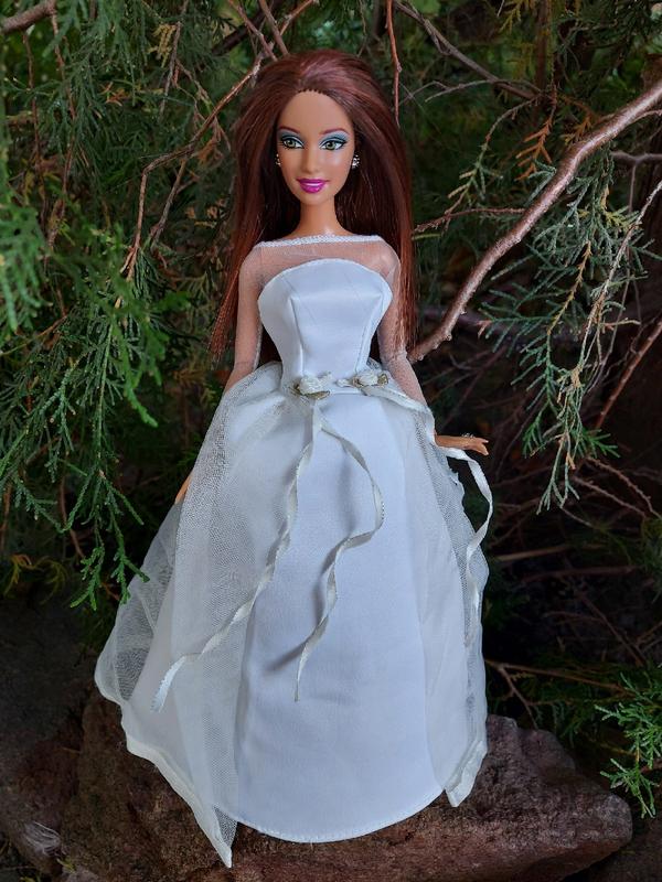 Кукла барби одежда для барби mattel кукольная одежда платье свадебное ...