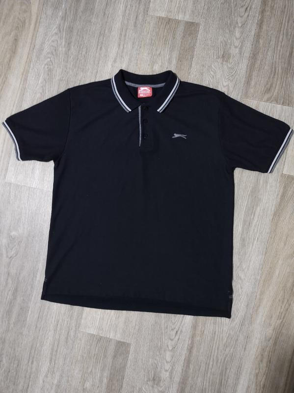 Мужская чёрная футболка / поло / slazenger / мужская одежда / чоловічий ...