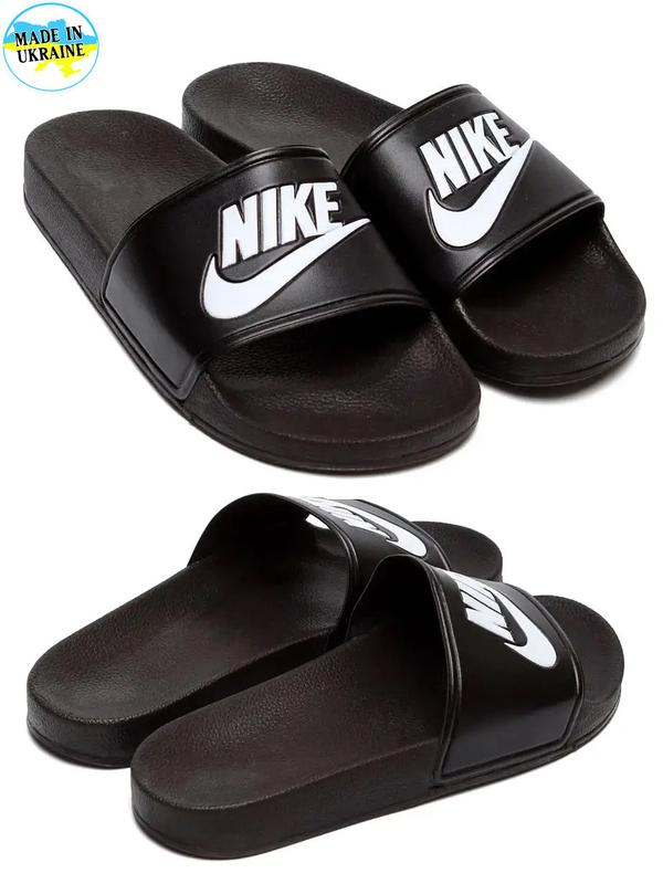 Чоловічі шкіряні літні тапочки сланці nike (nike) чорний, літні ...