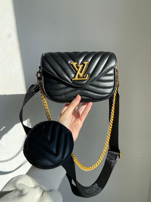 Сумка louis vuitton new wave multi pochette bag black/gold — цена