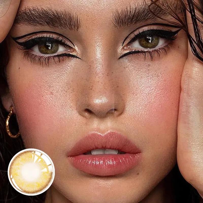 Карие цветные контактные линзы для глаз, отличное перекрытие своего ...