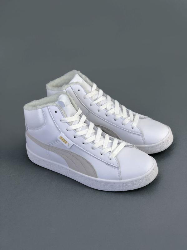 Женские зимние кроссовки пума puma corduroy classic mid white winter ...