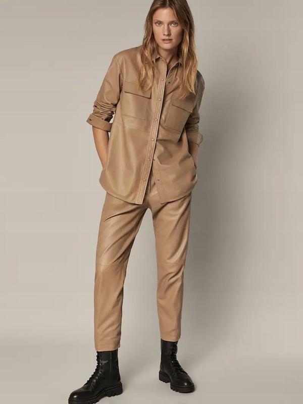100% кожа костюм massimo dutti — цена 9349 грн в каталоге Брючные ...