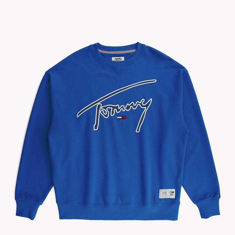 Curve tommy hilfiger jeans signature capsule logo front sweatshirt relaxed fit 710 credit card holder