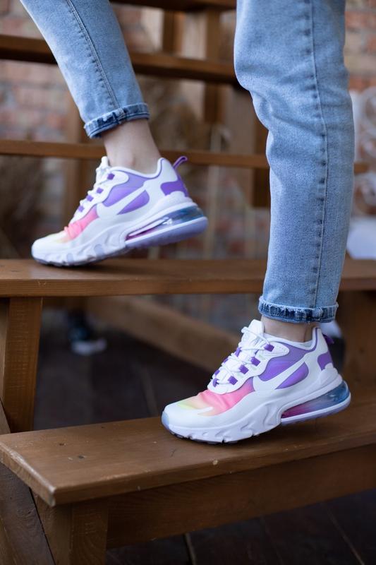 Кроссовки женские nike air max 270 react, белые (найк аир макс реакт ...